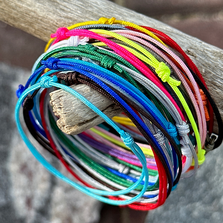 multicolor adjustable nylon cord bracelets