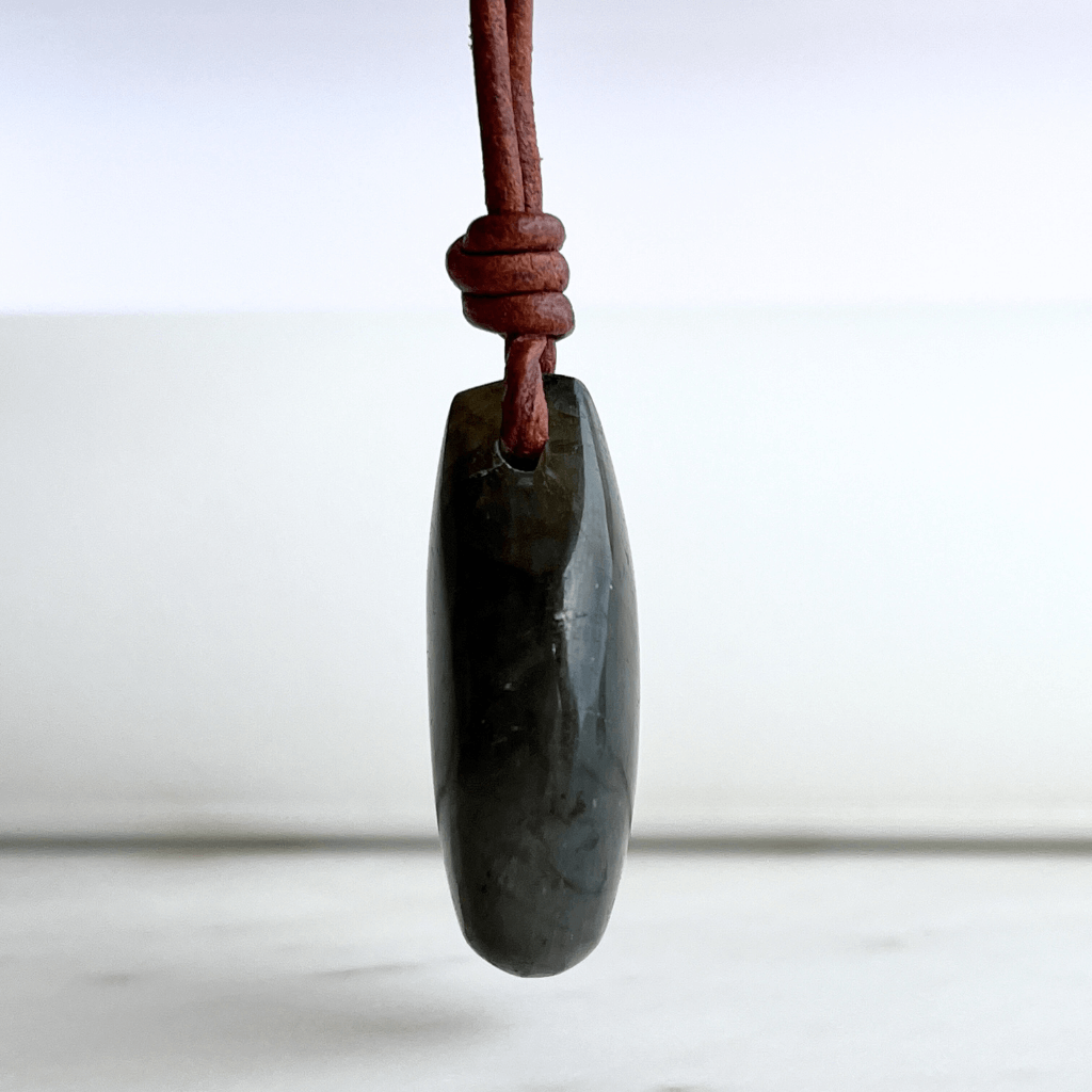 Labradorite Drop Gemstone Pendant OOAK - A symbol of mystical elegance and transformation by Luck Strings.