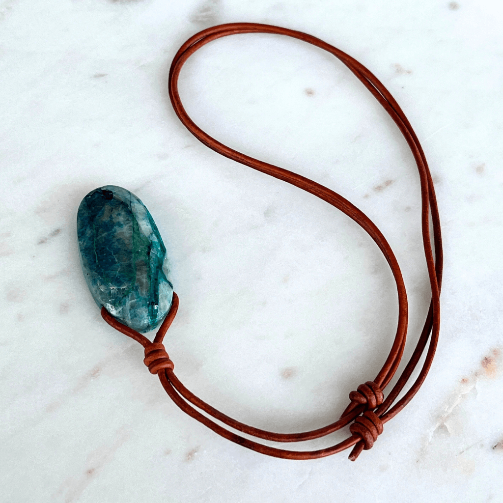 Oval Shattuckite OOAK Gemstone Pendant - A symbol of communication and intuition by Luck Strings.