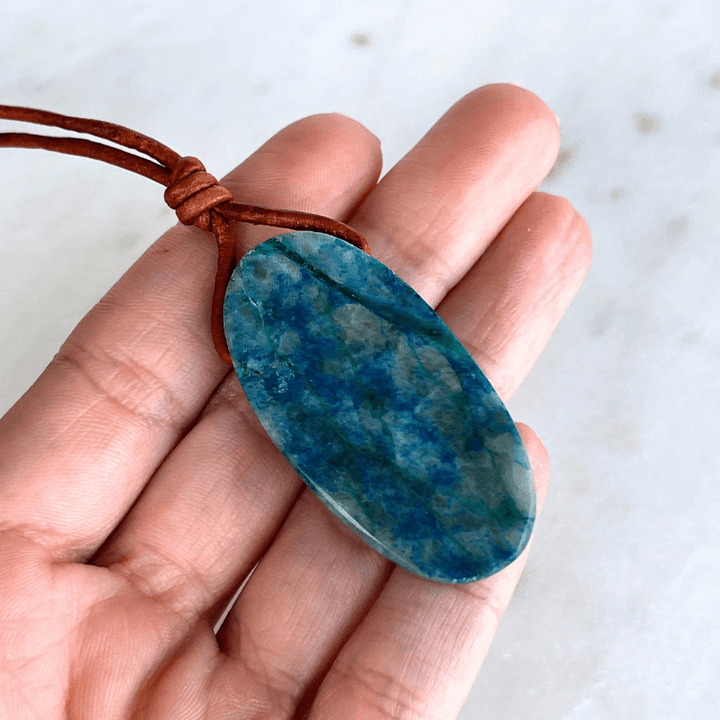 Oval Shattuckite OOAK Gemstone Pendant - A symbol of communication and intuition by Luck Strings.