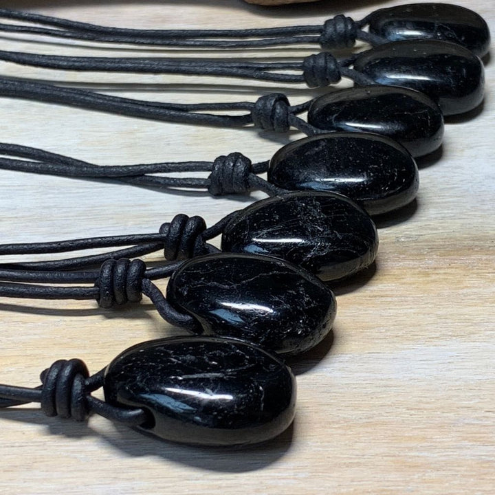 BLACK TOURMALINE PROTECTION NECKLACE-Luck Strings