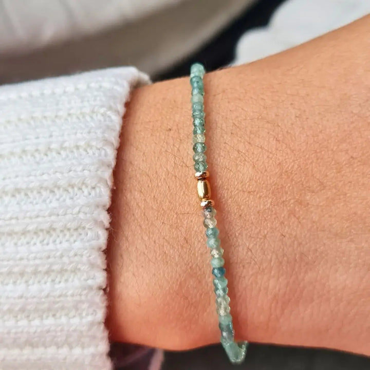 14K Gold Indicolite Blue Tourmaline Bracelet - Luxury