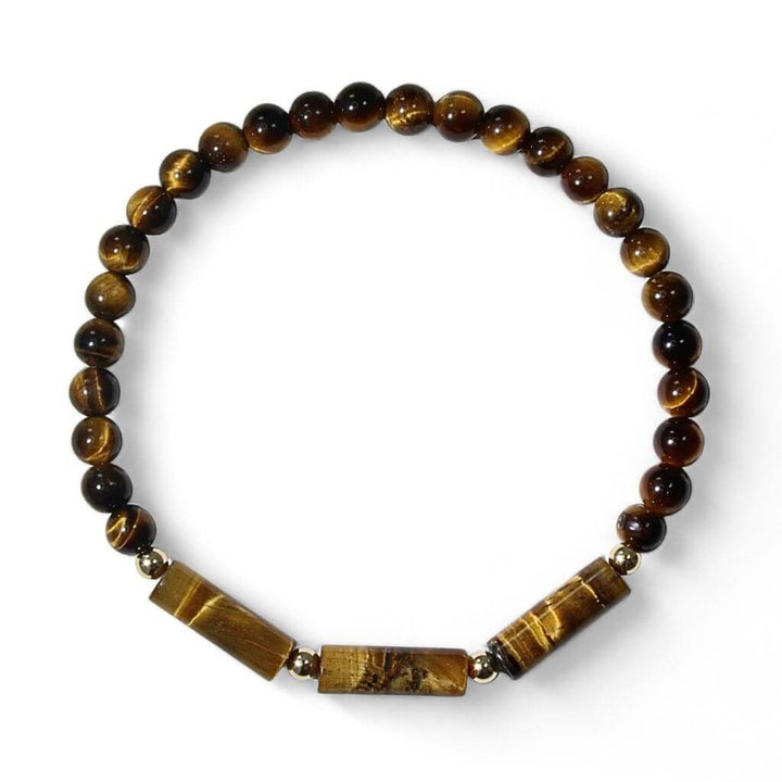 Tiger Eye & 14K Gold Bead Bracelet - Dynamic Harmony