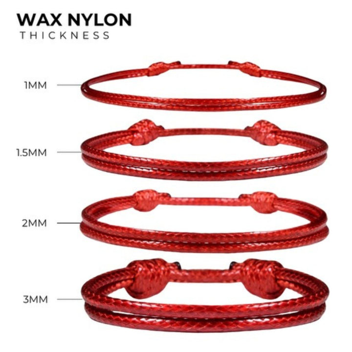 Lucky Red String Wax Nylon Bracelet - Good Luck & Protection