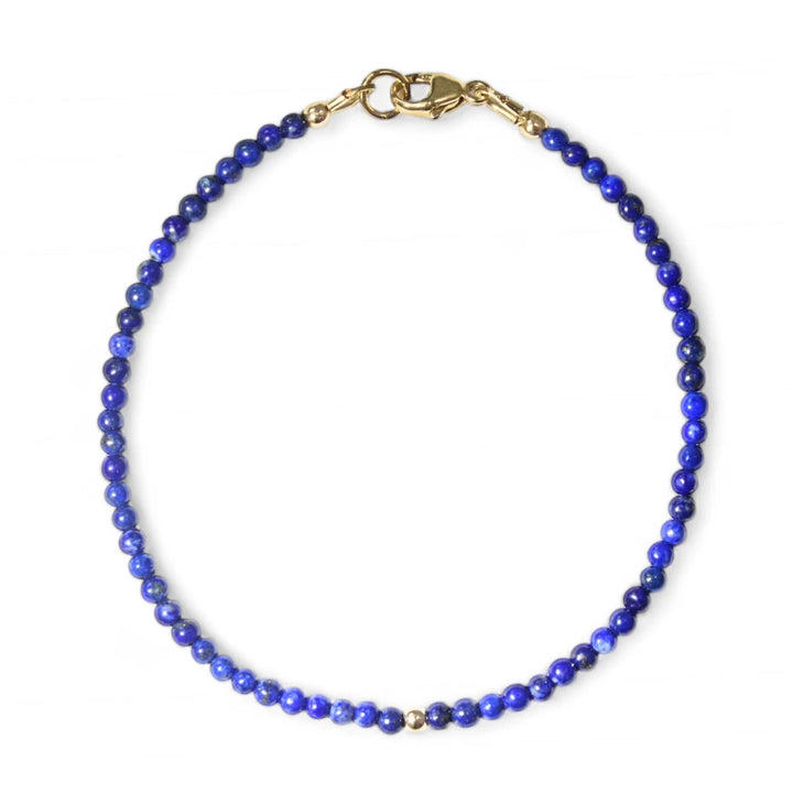 Lapis Lazuli & 14K Solid Gold Minimalist Bracelet