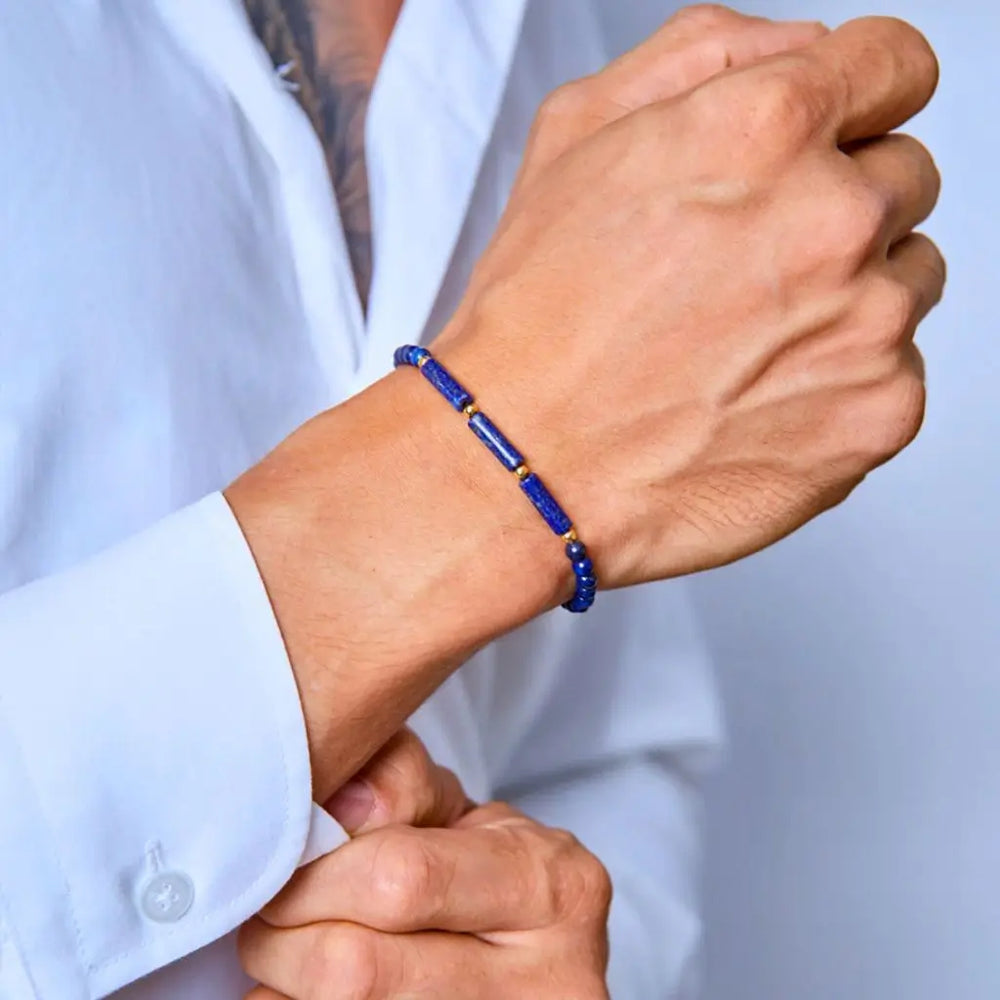 Lapis Lazuli 14K Gold Bracelet - Luck Strings