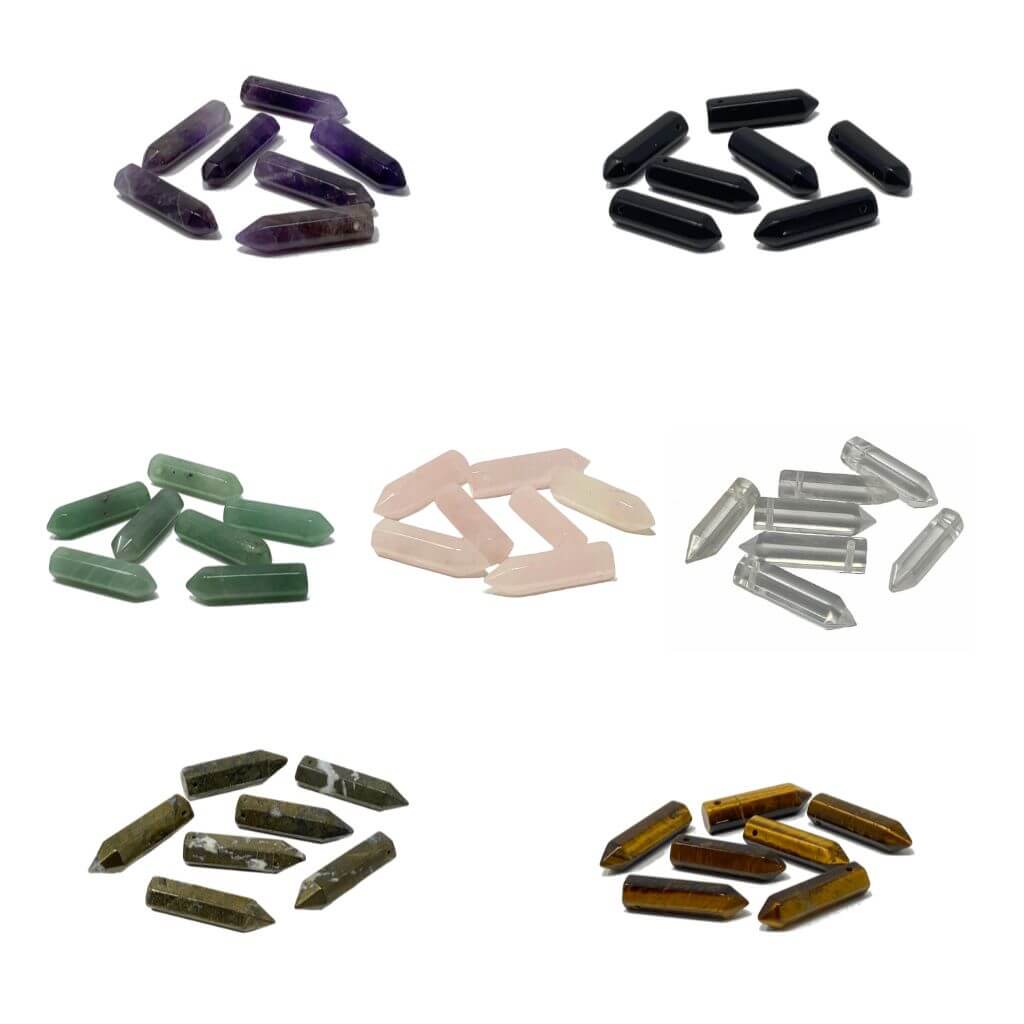 GEMSTONE BULLET POINT NECKLACE-Luck Strings