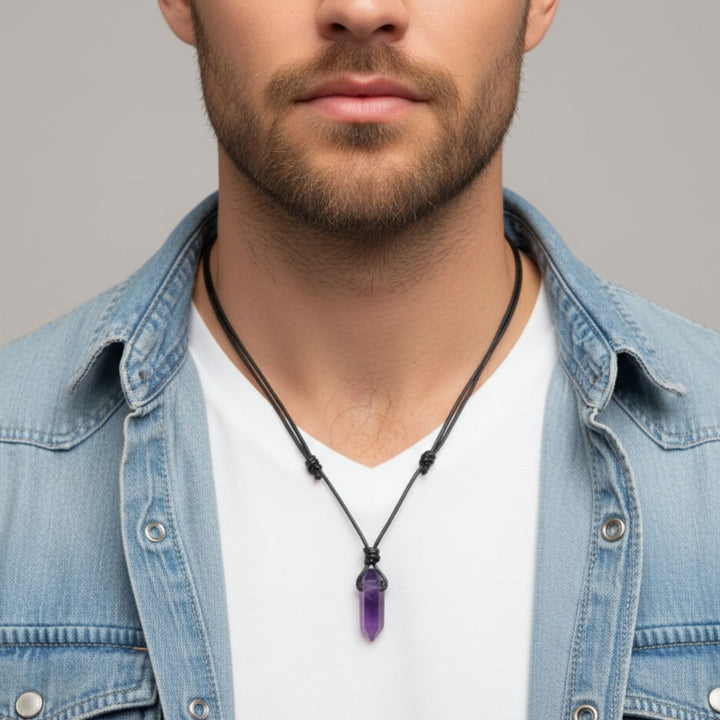 Amethyst Crystal Necklace - Elegant & Adjustable
