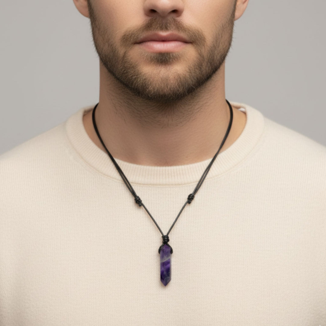Amethyst Crystal Necklace - Elegant & Adjustable