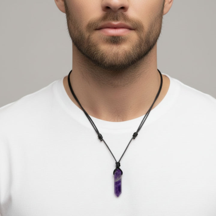Amethyst Crystal Necklace - Elegant & Adjustable