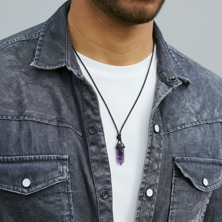 Amethyst Crystal Necklace - Elegant & Adjustable
