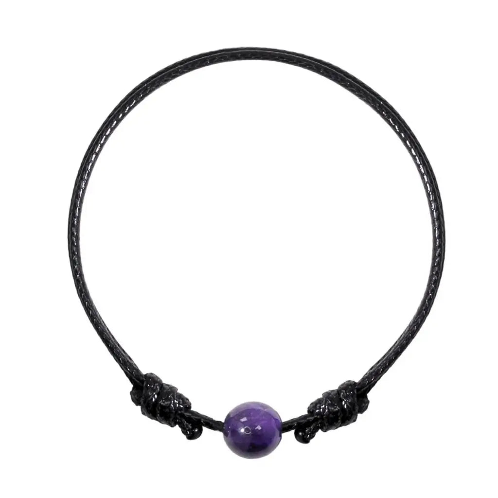 Amethyst Beaded Bracelet highlighting its soothing energy and elegant style - Luck Strings