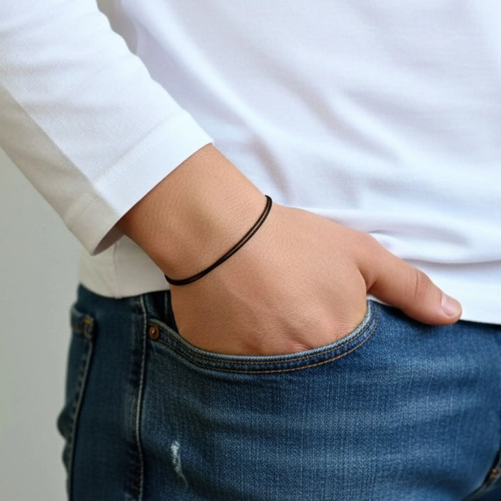 Black Adjustable Cord Bracelet