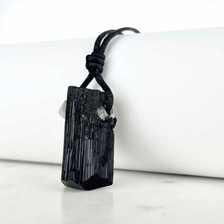 Raw Black Tourmaline Amulet Pendant