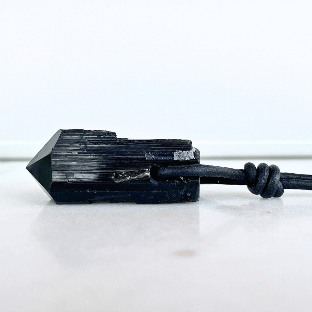 Raw Black Tourmaline Charm Necklace - A symbol of protection and positivity 