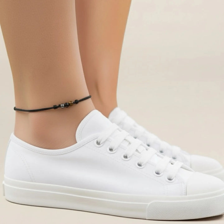 Triple Bead Red Cord Anklet – Adjustable