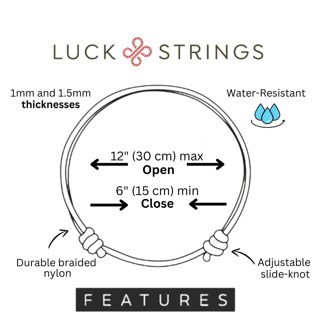 cord bracelet features luck strings