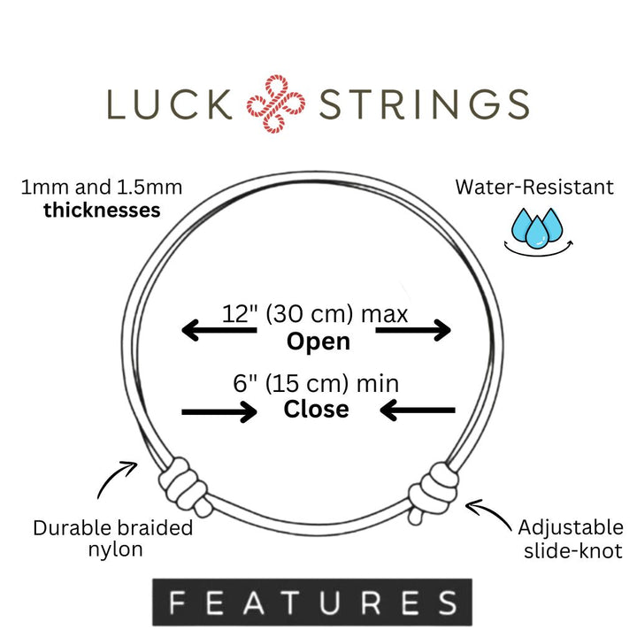 cord bracelet features luck strings