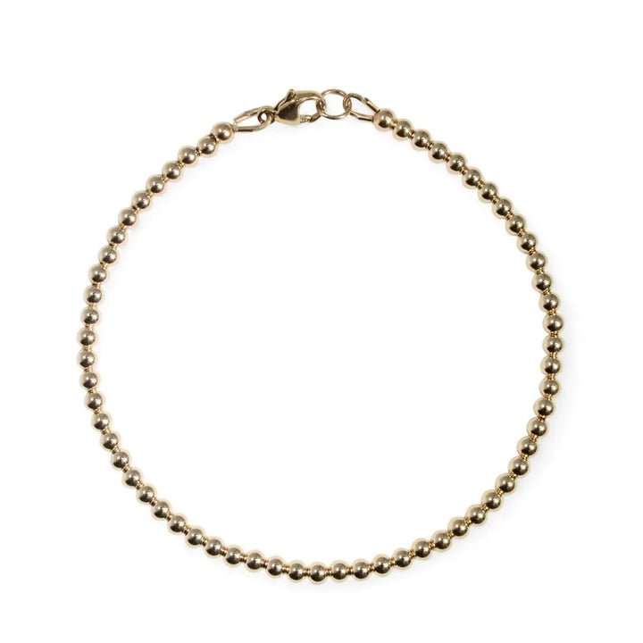 14k Gold Beaded Bracelet - Timeless Elegance