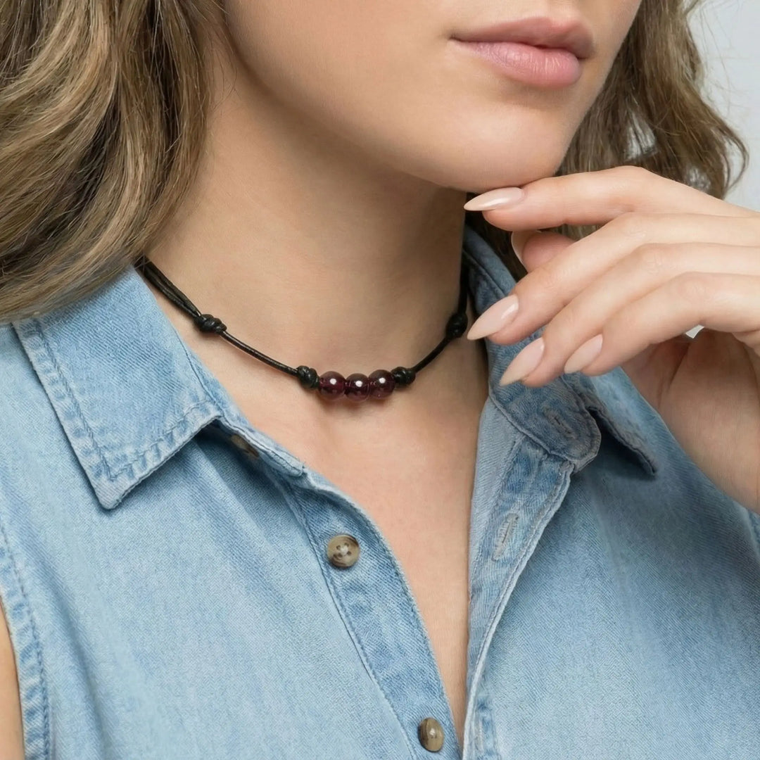 Garnet Beaded Choker