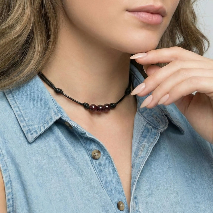 Garnet Beaded Choker