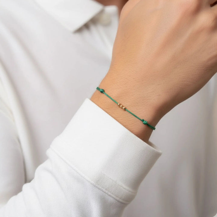 14k Solid Gold Triple Bead Bracelet