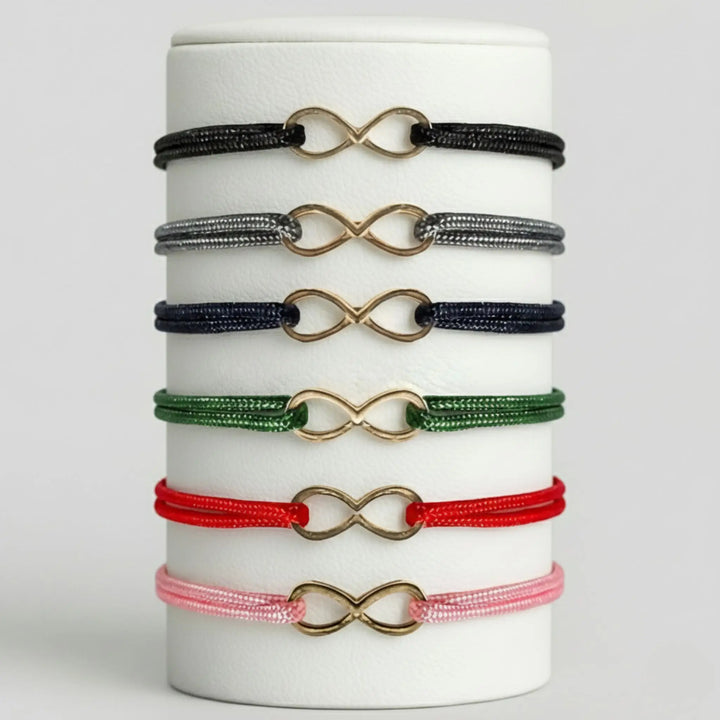14K Gold Infinity Cord Bracelet – Multicolor