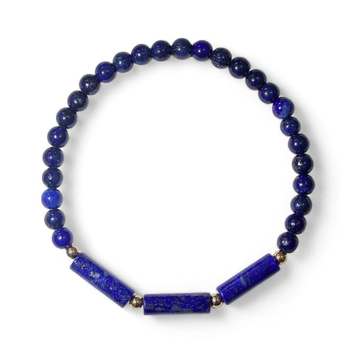 Lapis Lazuli & 14K Gold Bead Bracelet