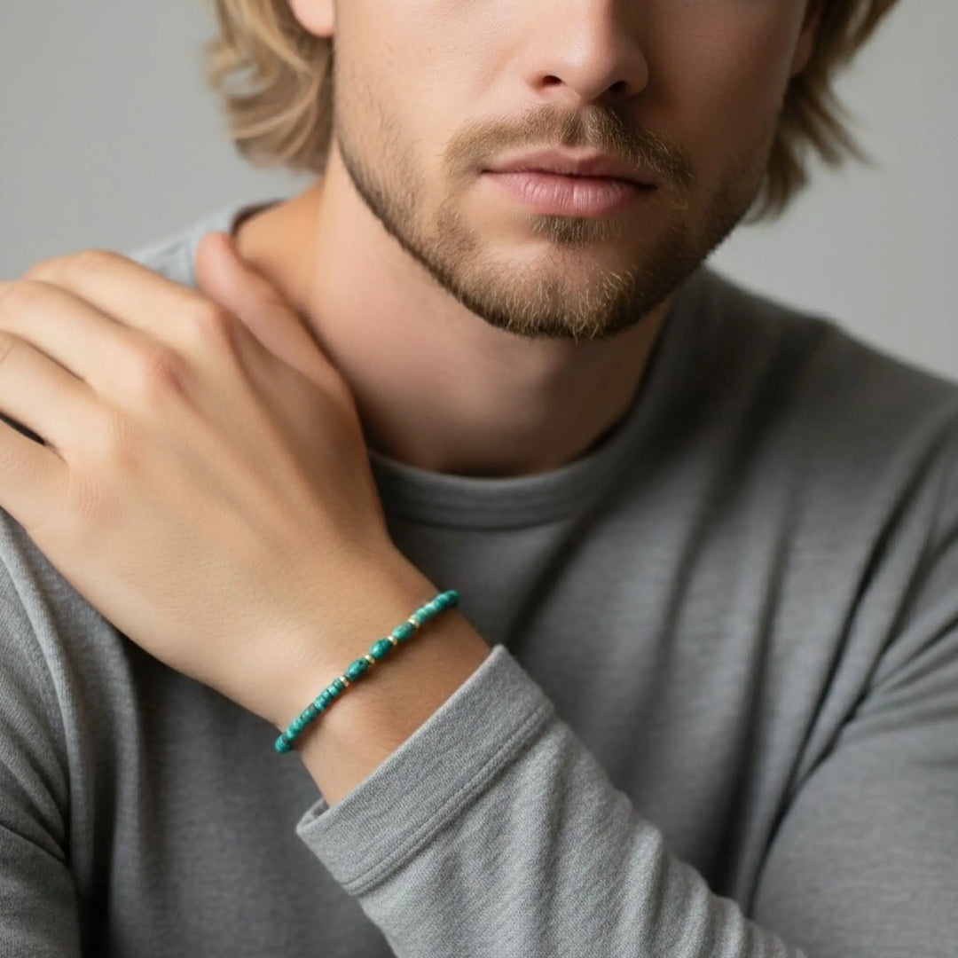 Genuine Turquoise & 14K Gold Bracelet