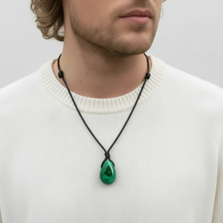 Malachite Stone Pendant Necklace