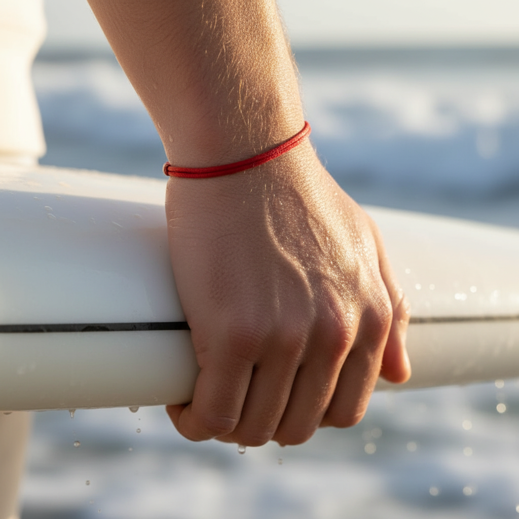 Red Wax Nylon Cord Bracelet