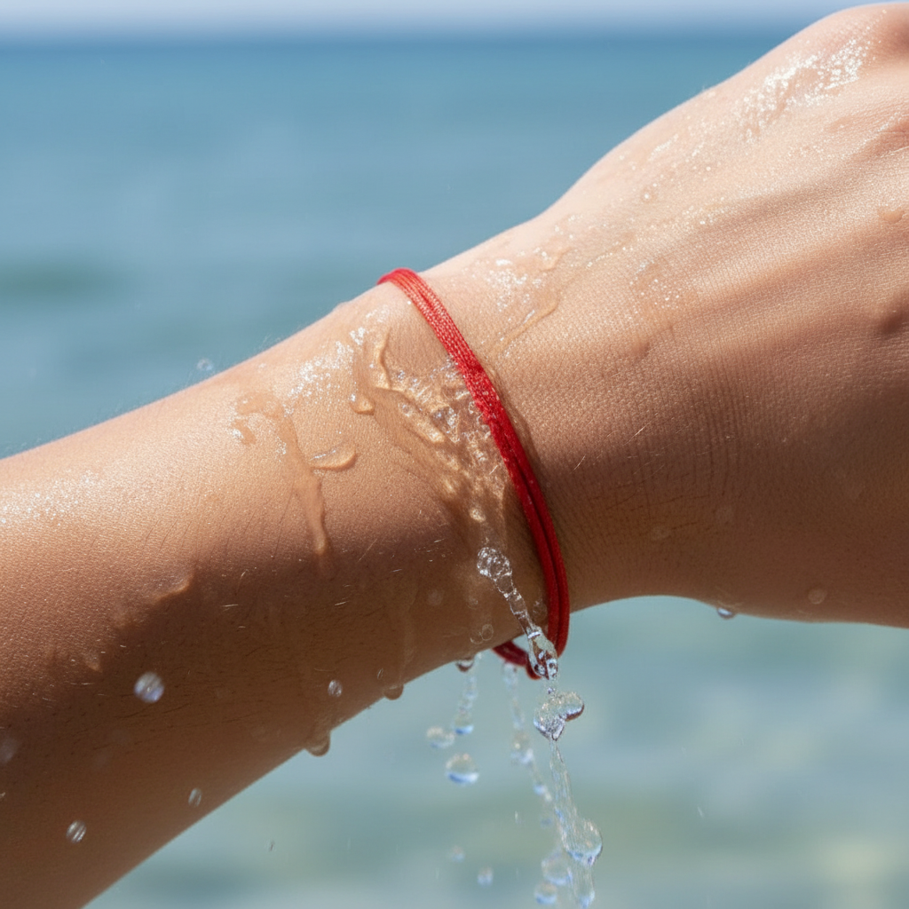 Red Wax Nylon Cord Bracelet
