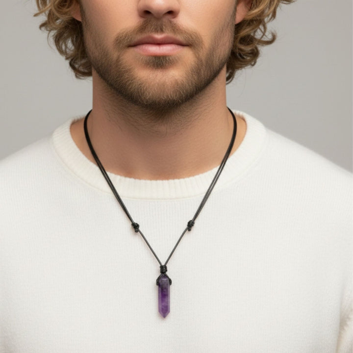 Amethyst Crystal Necklace - Elegant & Adjustable