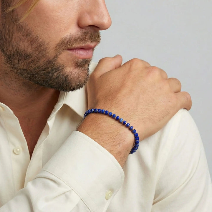 Lapis Lazuli & 14K Gold Minimalist Bracelet
