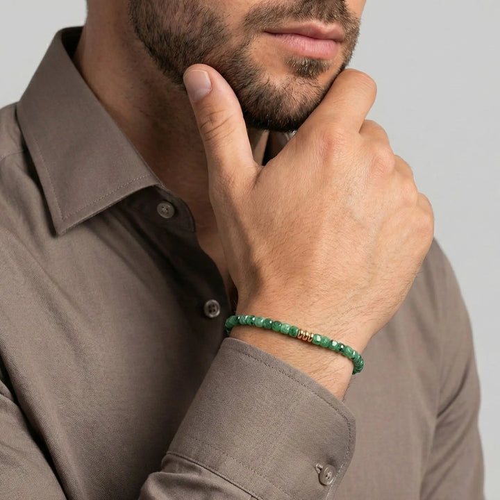 Emerald & 14K Gold Minimalist Bracelet