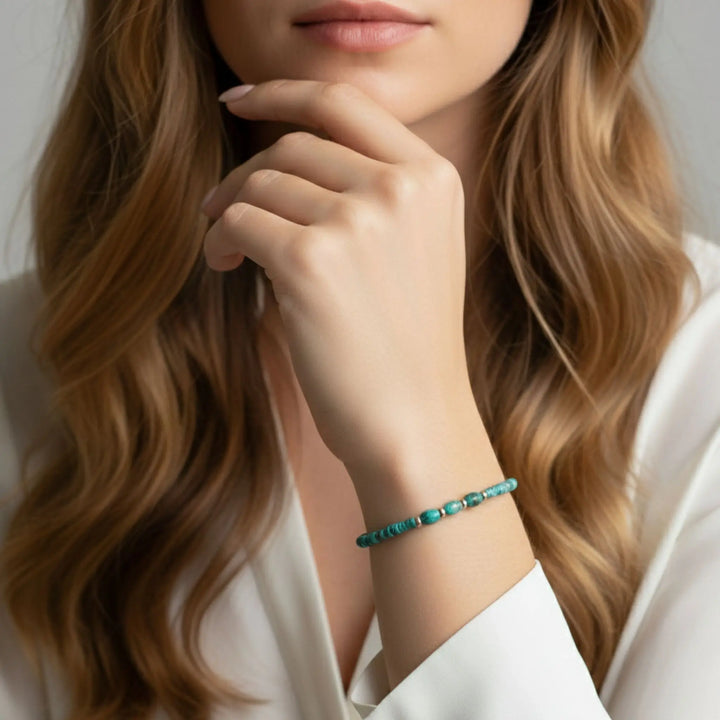 Genuine Turquoise & 14K Gold Bracelet