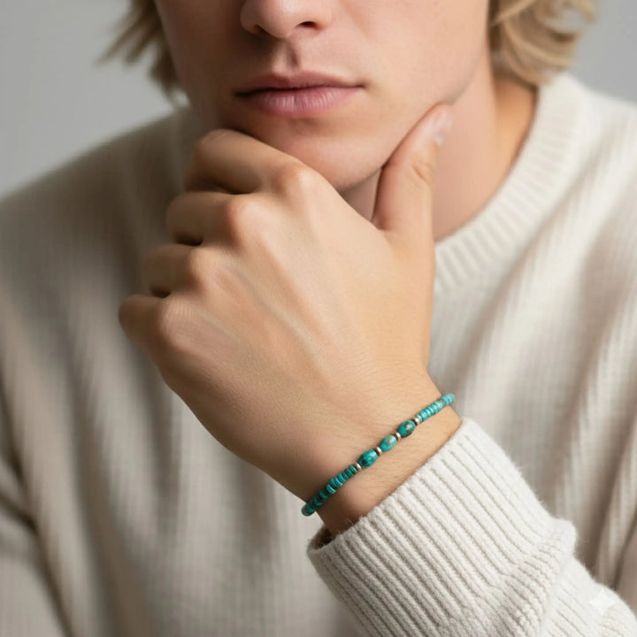 Genuine Turquoise & 14K Gold Bracelet