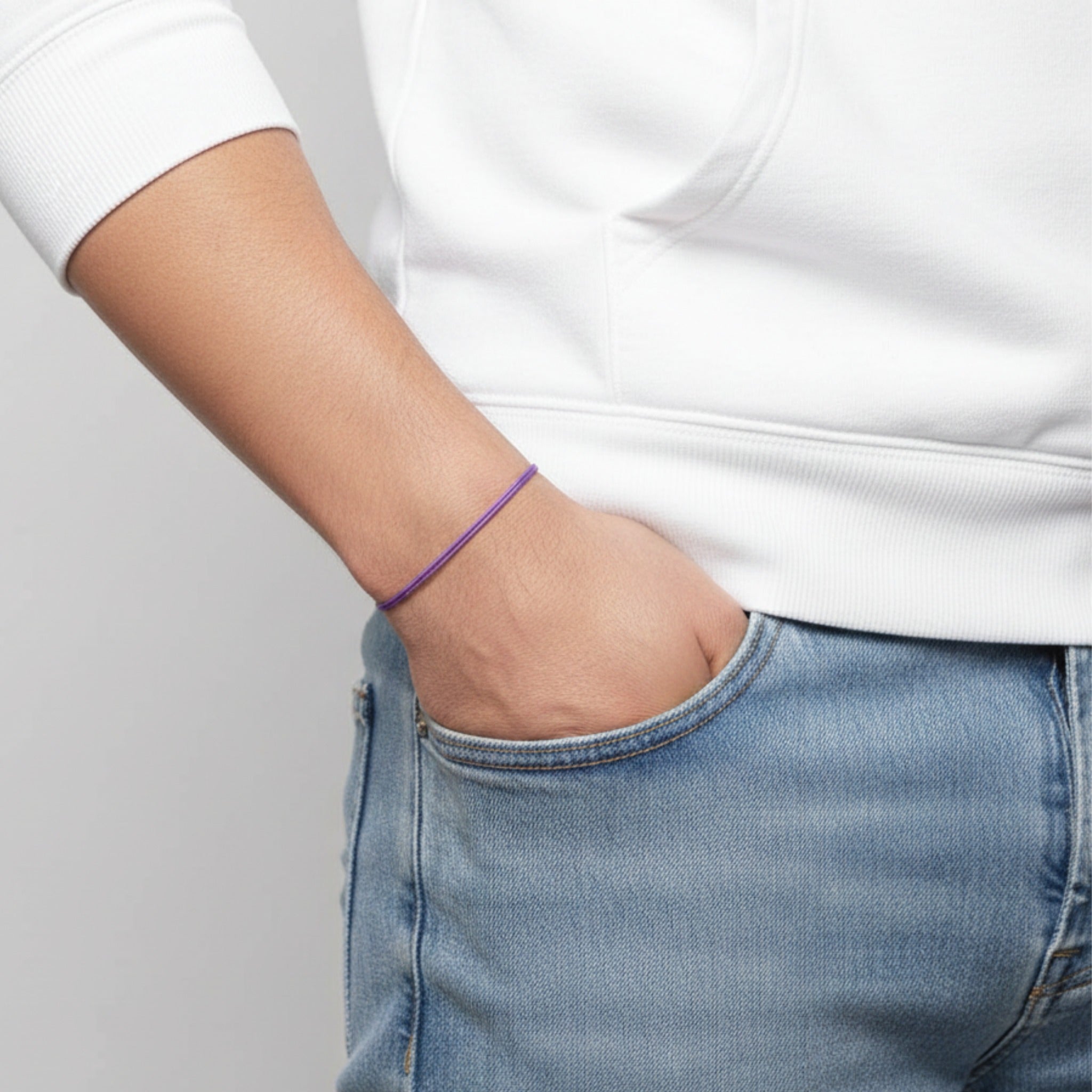 Purple Cord Bracelet Adjustable - Luck Strings