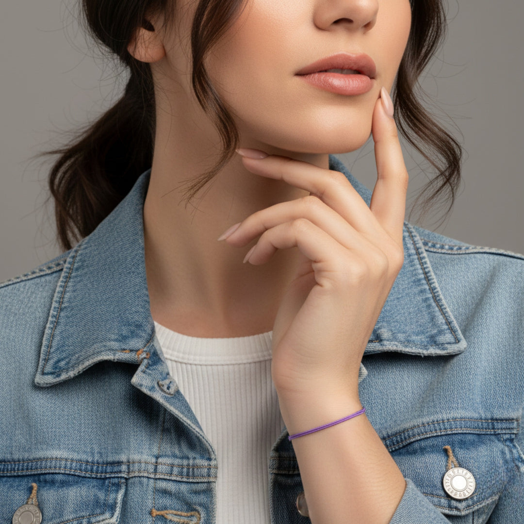 Purple Cord Bracelet Adjustable