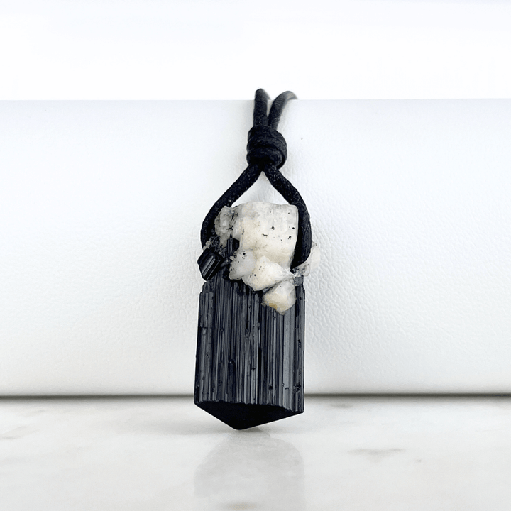 Raw Black Tourmaline Amulet Pendant 