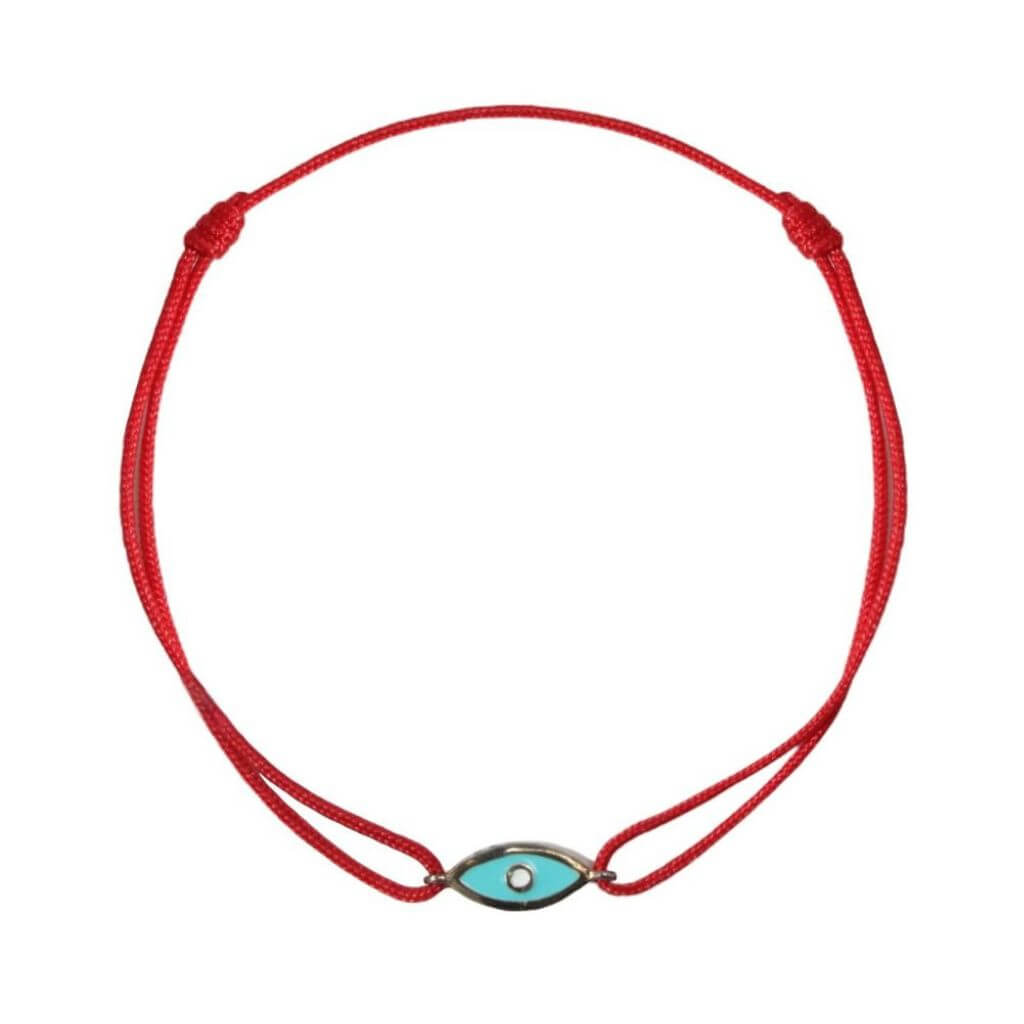 red string bracelet evil eye enamel 