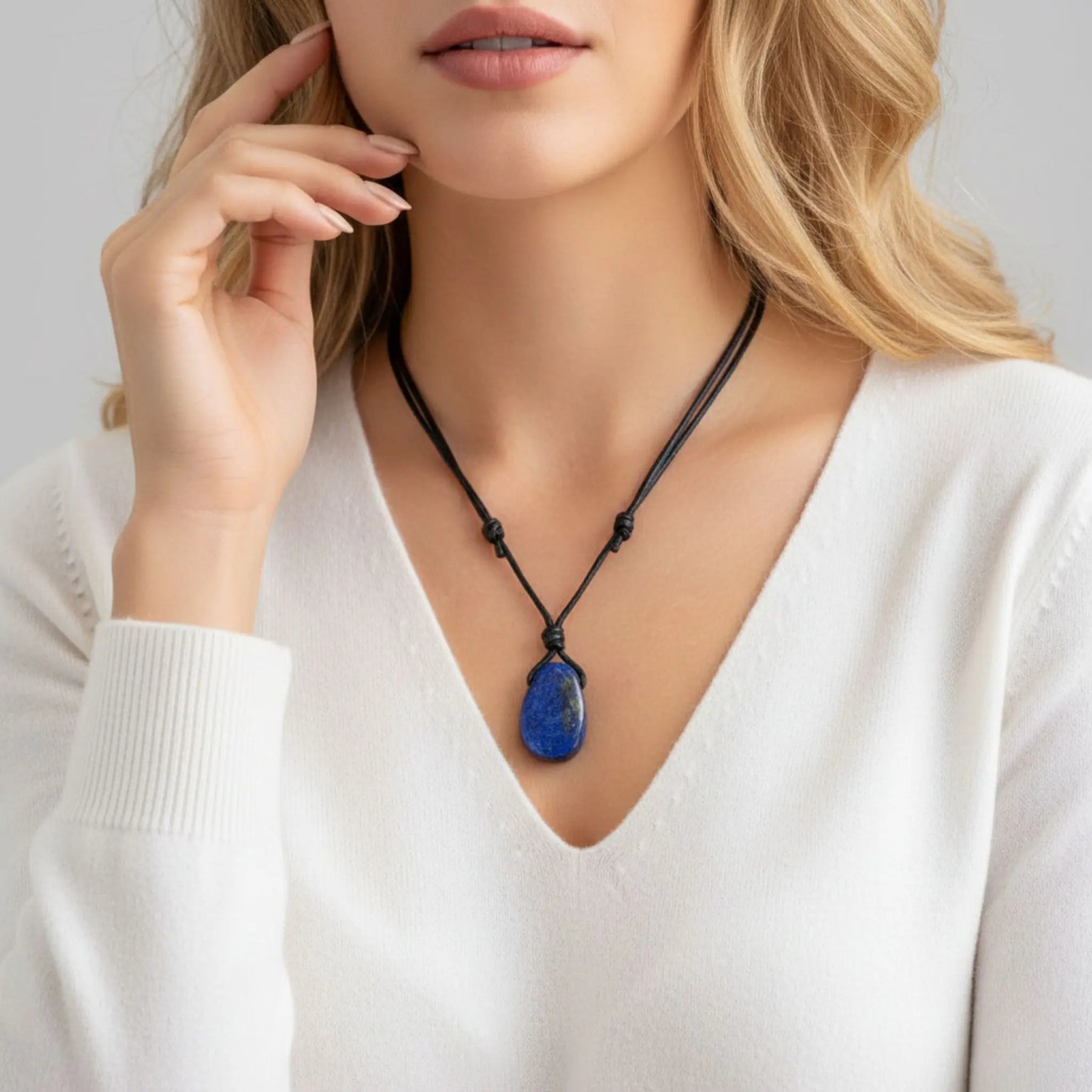 Lapis Lazuli Necklace – Adjustable Cord | Luck Strings