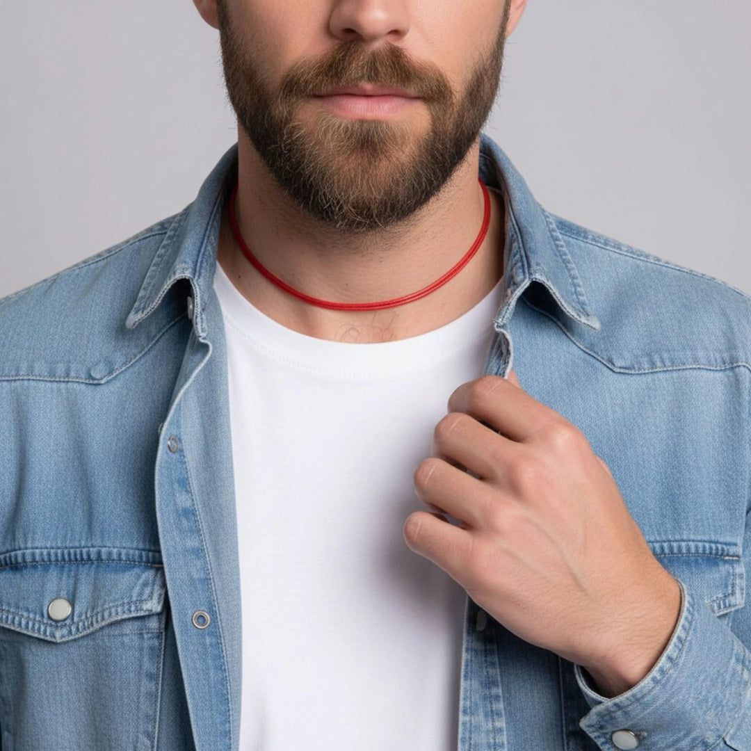 Faux Red Leather Adjustable Choker