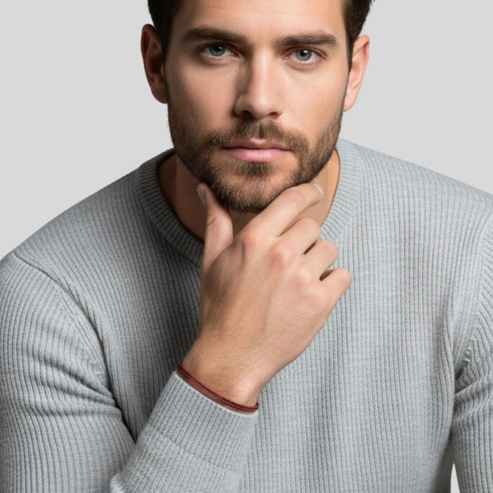 Garnet Red Nylon Cord Bracelet – Adjustable Unisex