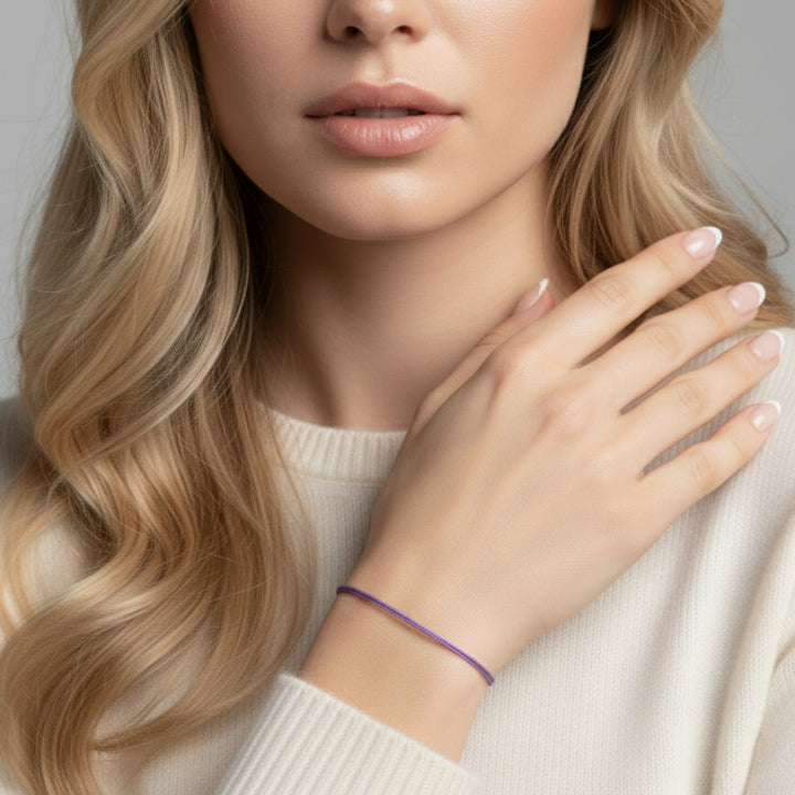 Purple Cord Bracelet Adjustable