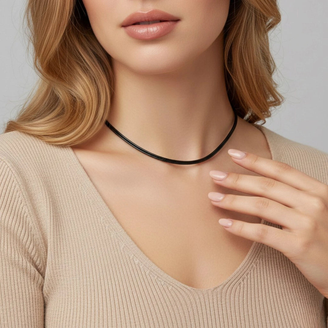 Faux Red Leather Adjustable Choker