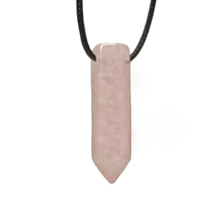 ROSE QUARTZ BULLET POINT NECKLACE-Luck Strings