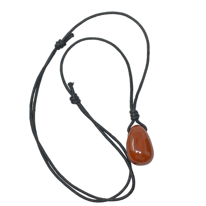 RED JASPER GEMSTONE PENDANT NECKLACE-Luck Strings