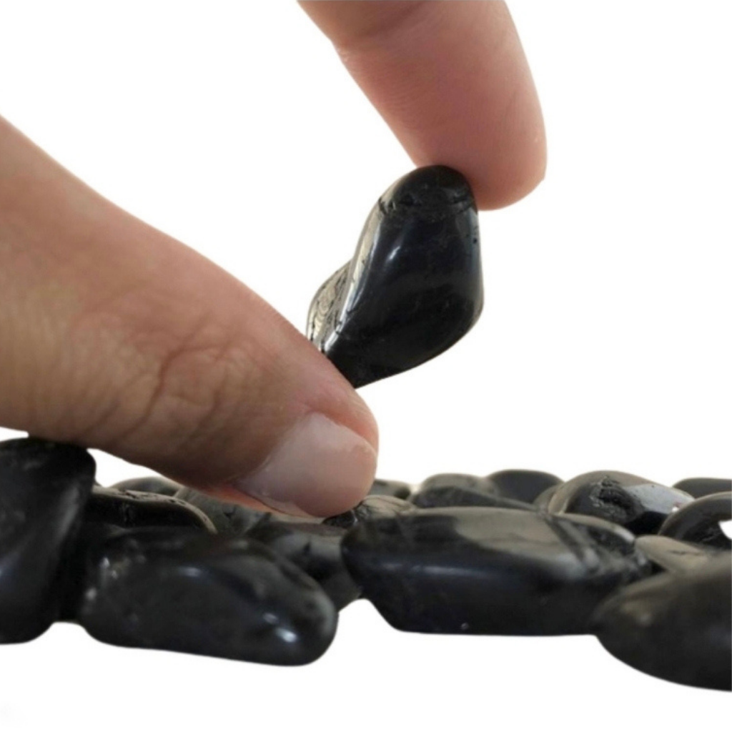 BLACK TOURMALINE TUMBLED POCKET STONE-Luck Strings