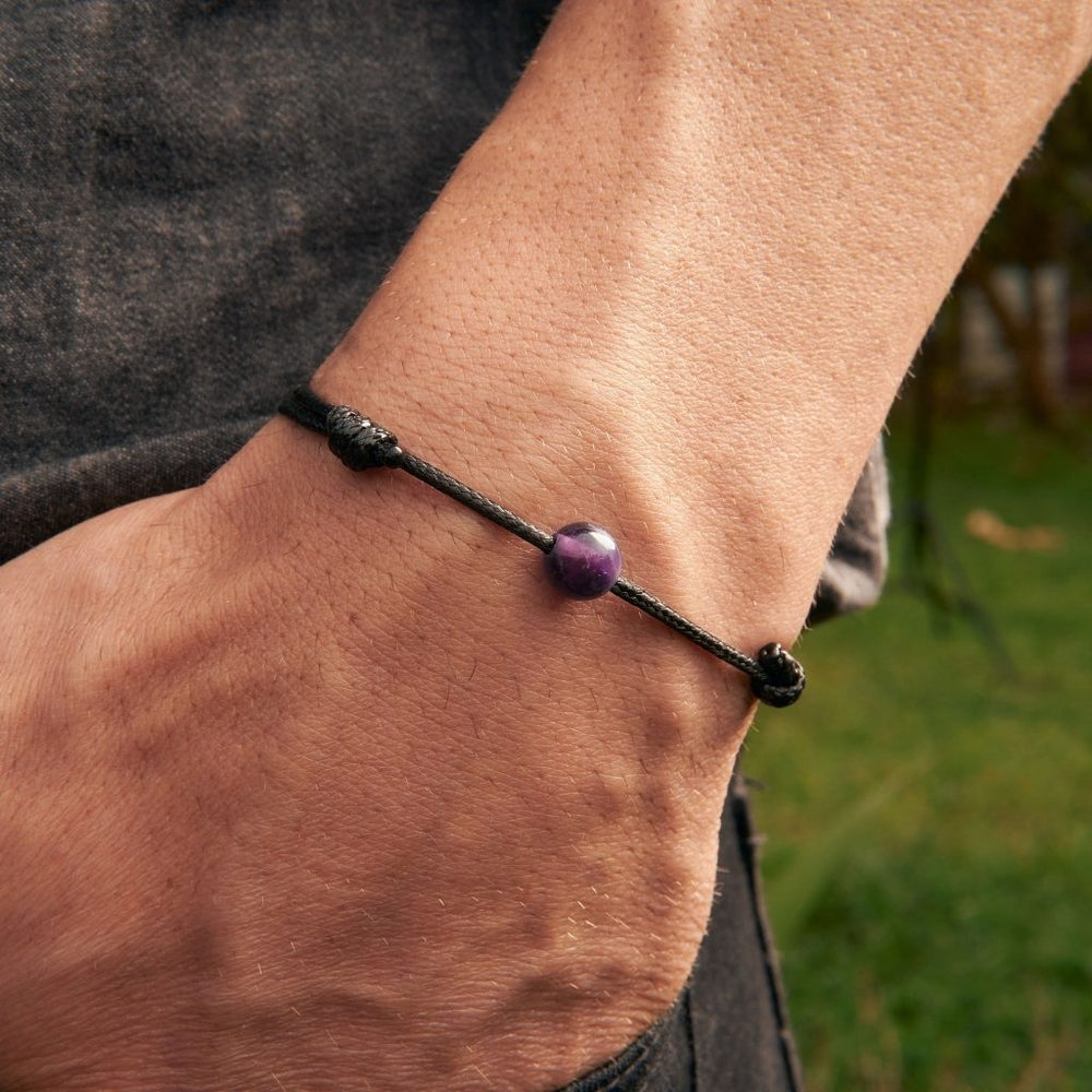 Amethyst Beaded Bracelet highlighting its soothing energy and elegant style - Luck Strings